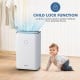Child lock feature on the 60-pint dehumidifier for home and basements, ensuring safety for children in living spaces.