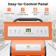 Easy-to-control panel of the 163 Pints Commercial Dehumidifier with humidity settings and 24-hour timer.