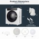Compact 2.6 Cu.ft clothes dryer in white with touch panel, wall-mounted accessories included for versatile placement.