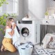 Compact 2.6 cu.ft clothes dryer in white, featuring a touch panel, wall-mounted option, and efficient drying modes.