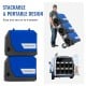 Stackable blue 180 PPD commercial dehumidifier with wheels, ideal for water damage restoration and easy transport.