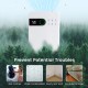 32 pints dehumidifier in white with LED display, ideal for basements, featuring sleep mode and 24-hour timer.