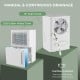 2000 Sq. Ft 32 Pint Dehumidifier with a 12" drain hose, visible water tank, and LED touch control for home use.