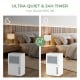 32-pint dehumidifier in white with LED control panel, showing quiet operation and 24-hour timer for home use.