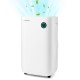 White 4500 Sq. Ft dehumidifier with 5 modes, digital display, and 3-color indicator light for efficient moisture.