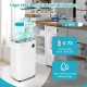 4500 sq. ft dehumidifier in white with digital display, 5 modes, and 3-color indicator light for efficient moisture.