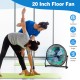 20-inch high velocity floor fan with adjustable tilt angle, 3 speeds, and portable design for gym or warehouse use.
