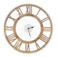 Classic 16-inch silent wall clock with Roman numerals and wooden frame, perfect for elegant home decor.