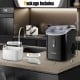 Nugget countertop ice maker in black with ice basket and scoop, designed for quick and efficient ice production.