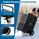 Portable 140 Pints commercial dehumidifier with push-pull handle, lockable wheels, and efficient drainage for crawl.