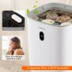 Top view of the 35L towel warmer bucket with towels, featuring a sleek white design and auto shut-off function for.