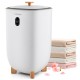 Large 35L white towel warmer bucket with wooden legs, designed for rapid heating and drying towels and small items.