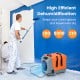Commercial dehumidifier with pump, 180 pints/day capacity, ideal for crawl spaces and basements, featuring portable.