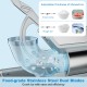 Food-grade stainless steel dual blades of the 300W ice crusher, showcasing adjustable ice thickness for efficient.
