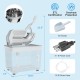Commercial ice crusher with dual blades, 300W motor, 10-gallon storage, and safety features for efficient ice.
