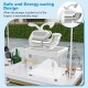 Commercial ice crusher with dual blades, 300W motor, and 10-gallon storage for efficient ice production.