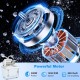 Close-up of the 300W commercial ice crusher motor showcasing dual blades, designed for efficient ice crushing and.