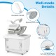 Commercial ice crusher featuring dual stainless steel blades, insulated handle, and anti-slip foot pads for stability.