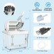 300W commercial ice crusher with dual blades, stainless steel design, and 10-gallon storage for efficient ice.
