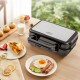 3-in-1 sandwich maker with removable non-stick plates, featuring grilling, waffle, and sandwich options for versatile.