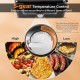 5-gear temperature control dial of the 3-in-1 sandwich maker, featuring removable non-stick plates for versatile.