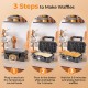 3-in-1 sandwich maker with removable non-stick plates, ideal for making waffles, sandwiches, and grilling at home.