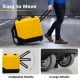 Yellow 190 PPD commercial dehumidifier with a collapsible handle and two large wheels for easy mobility.