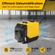 190 PPD commercial dehumidifier with pump, yellow, ideal for large areas up to 9,000 sq. ft, featuring wheels for.