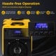 Commercial dehumidifier with digital display, 190 PPD capacity, auto drainage, and 2 wheels for easy mobility.