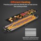 Efficient heating across the 35-inch electric griddle with die-casting aluminum for quick and even cooking results.
