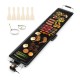 Extra large 39.5-inch electric griddle with two cooking surfaces, adjustable temperatures, and included spatulas for.