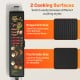 Extra large 39.5-inch electric griddle with ridged grill and flat griddle surfaces for versatile cooking.