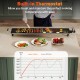 Extra large 39.5-inch electric griddle with built-in thermostat, ideal for cooking multiple items for 10-12 people.