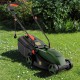 Electric corded lawn mower in black and green with a 13-inch cutting width and 25L collection box for easy grass.