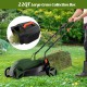 Electric corded lawn mower with 22QT grass collection box, featuring a foldable handle for easy storage and 13-inch.