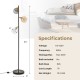 Mid Century floor lamp with three glass globe lampshades, adjustable angle, and sturdy weighted base for stylish.
