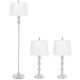 3-piece table and floor lamp set with modern design, durable metal construction, and soft illumination for any room.