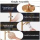 3-globe floor lamp assembly steps showing metal pole connection, foot switch, and lamp shade installation for home or.