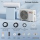 EchoCool Series 11500 BTU mini split air conditioner and heater with remote control, designed for rooms up to 750 sq.ft.