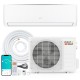 Mini split air conditioner and heater with remote, smart wifi, and 12000 BTU for efficient cooling and heating.