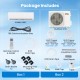 Indoor and outdoor units of the EcoGuard 12000 BTU Mini Split Air Conditioner with installation accessories included.