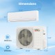 EcoGuard Series 12000 BTU mini split air conditioner with outdoor unit dimensions, featuring inverter technology and.