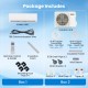 Indoor and outdoor units of the EcoGuard 24000 BTU mini split air conditioner with remote and installation accessories.