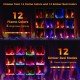 Adjustable flame and ember bed colors for the Electric Fireplace, showcasing 12 flame colors and 5 brightness options.