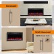 Electric fireplace in recessed and wall-mounted styles, featuring adjustable flame colors and 750W/1500W heat settings.