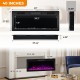 40-inch electric fireplace with adjustable flame colors, remote control, and recessed or wall-mounted installation for.