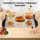 Electric buffet server food warmer with stainless steel base and three removable trays for various tableware materials.