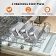 Three removable food-grade stainless steel pans in a dishwasher for the Electric Buffet Server Food Warmer.