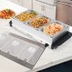 Electric buffet server with three removable trays, stainless steel design, ideal for parties and catering.