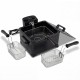 Electric deep fryer featuring cool touch handles, 5.3QT stainless steel design, and anti-slip pads for safe cooking.